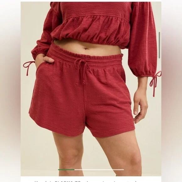 [Aerie] Red Endless Summer Shorts Summer Burgundy Lounge Sweatshorts Sz Medium M - Picture 12 of 12